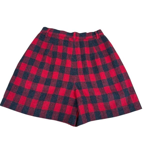 The Limited Wool Blend Plaid Lined Shorts Size 8 Made in Italy Red and Black - Picture 4 of 6